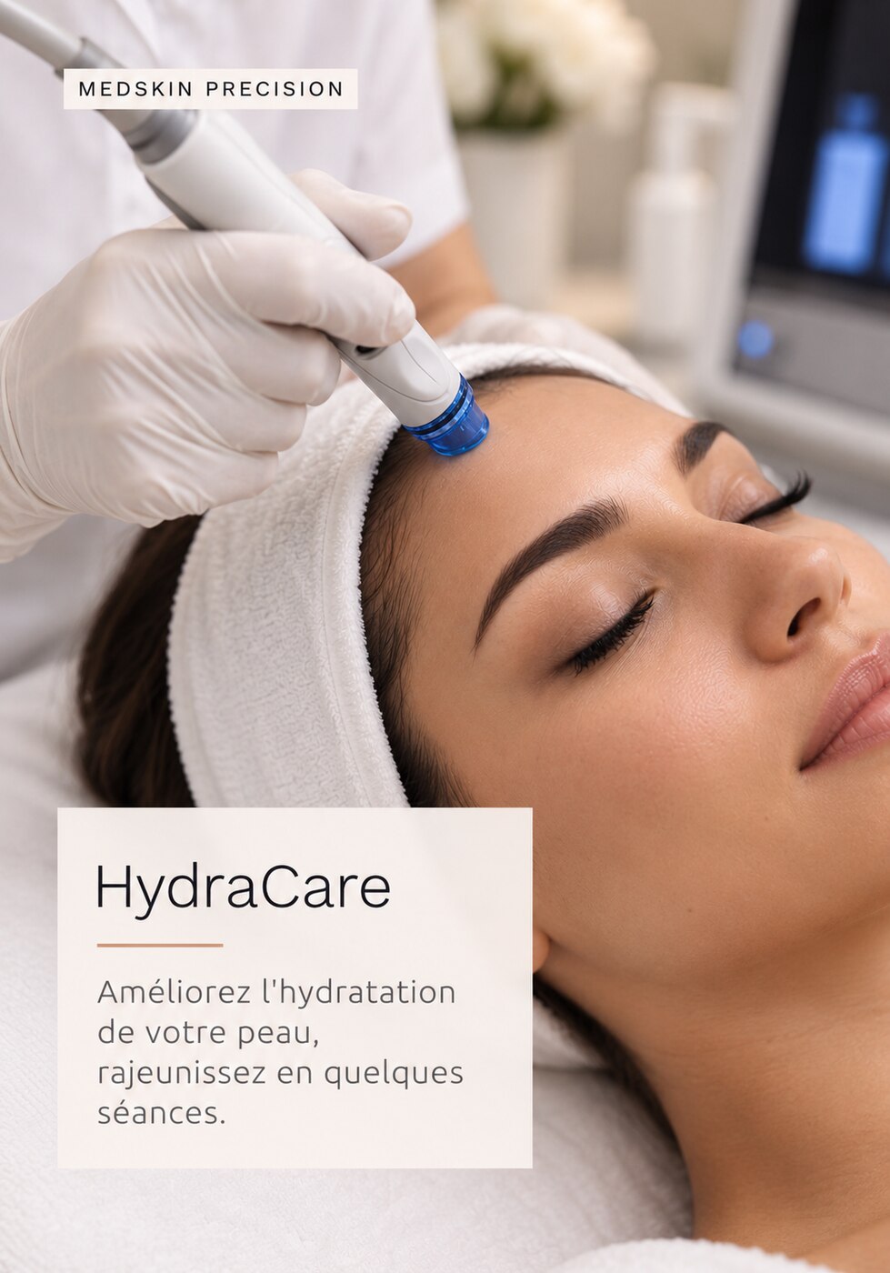 My Skin — soin du visage HydraCare, le stylo de l'appareil au contact de la peau